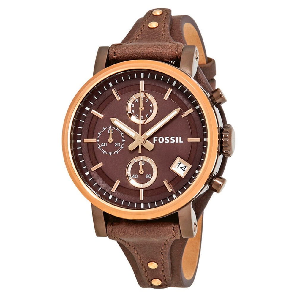 Fossil Boyfriend Chronograph Brown Dial Ladies Watch